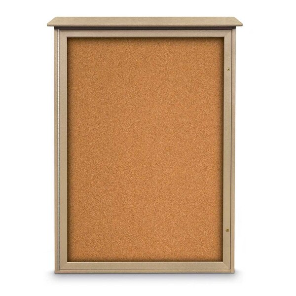 Outdoor Enclosed Combo Board, 72"x36", Bronze Frame/Grey & Medium Grey